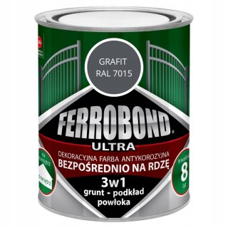 Farba antykorozyjna na rdzę 3w1 Ferrobond Ultra 0,7 L RAL7015 GRAFIT mat