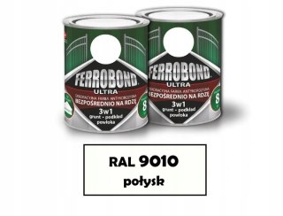 Farba antykorozyjna na rdzę 3w1 Ferrobond Ultra RAL9010 BIAŁY połysk 2,5 L