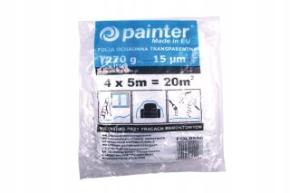 Folia Malarska ochronna TRANSPARENTNA PAINTER 270g grub 15 micr 4x5m