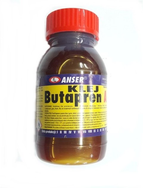 Klej kontaktowy Butapren A do skóry gumy tkanin filcu butelka 200 ml