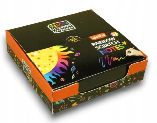 Magiczne karteczki do zdrapywania + patyczki szablony Rainbow Scratch Notes
