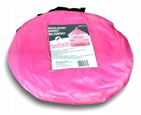 Namiot rozkładany do zabawy dla dzieci wys 135cm szer 105cm różowy