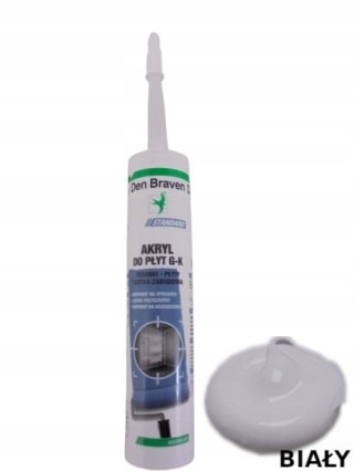 AKRYL Silikon do płyt GK nie pęka Den Braven biały 280 ml