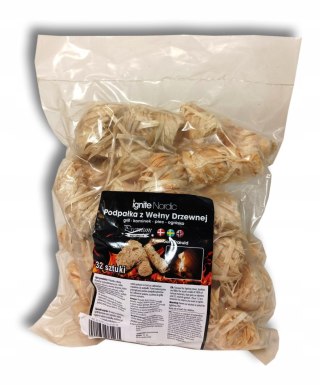 PODPAŁKA Z WEŁNY DRZEWNEJ 32szt EKO grill kominek 0,45 kg