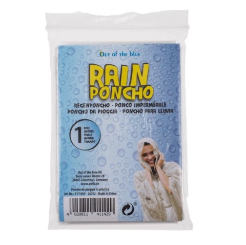 Poncho przeciwdeszczowe z kapturem rozmiar uniwersalny - mix kolorów