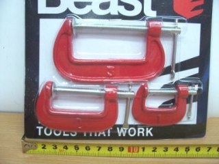 Ścisk stolarski TYP 'C' Beast zestaw 3 sztuk 25-50-75mm