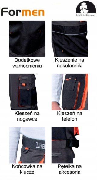 Spodnie robocze do pasa Leber&Hollman LH-FMN-T_GBC46 rozmiar 46