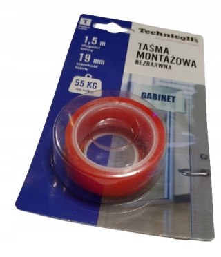 Taśma dwustronna bezbarwna 19mm x 1,5m Technicoll T-680