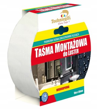 Taśma dwustronna montażowa do luster Technicqll 19mm x 5m odporna na wilgoć