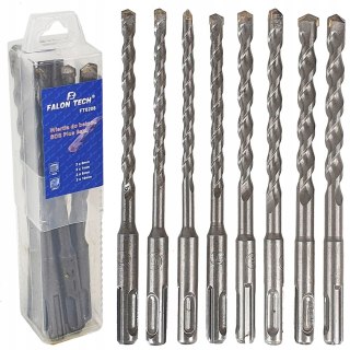 WIERTŁA DO BETONU SDS PLUS ZESTAW WIERTEŁ 8szt - 6, 7, 8, 10mm po 2 szt