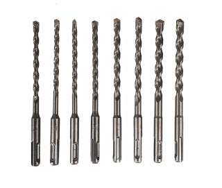 WIERTŁA DO BETONU SDS PLUS ZESTAW WIERTEŁ 8szt - 6, 7, 8, 10mm po 2 szt
