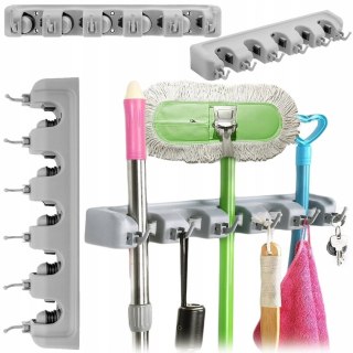 WIESZAK SZEREGOWY UCHWYT NA NARZĘDZIA MIOTŁY MOP GRABIE 5 miejsc 40cm