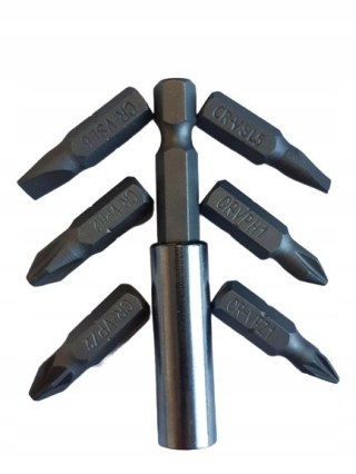 Zestaw Bitów Przedłużka Końcówki Wkrętarka Zestaw 7 sz. w kasetce Beast