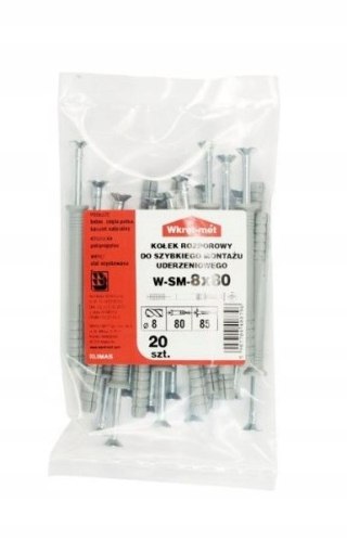 Kołki uniwersalne szybki montaż SM 8 x 80mm 20 szt