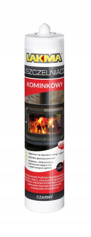 LAKMA Uszczelniacz kominkowy czarny 1200*C 280 ml