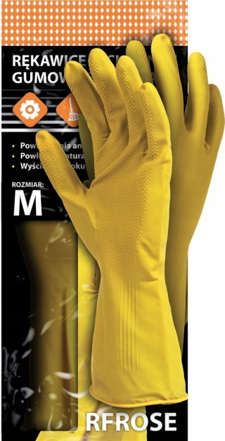 Rękawice gumowe flokowane RFROSES rozm. 7-S 1 par