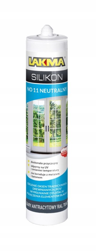Silikon Lakma neutralny NO11 kolor ANTRACYT 280 ml