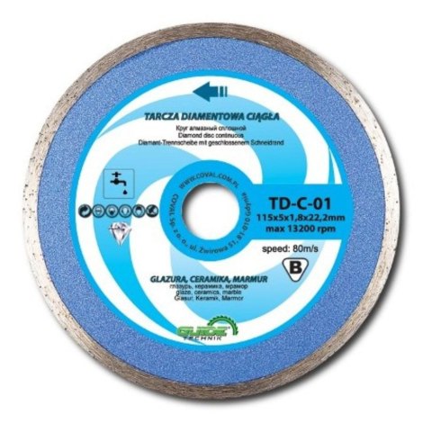 TARCZA DIAMENTOWA CIĄGŁA 180mm kod 2011