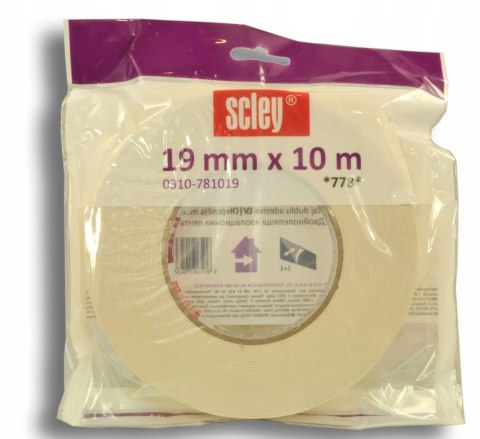 TAŚMA PIANKOWA MONTAŻOWA DWUSTR 19mm x 10m BIAŁA