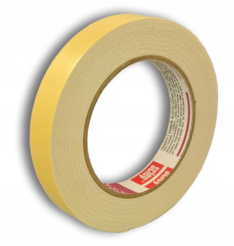 TAŚMA PIANKOWA MONTAŻOWA DWUSTRONNA SCLEY 19mm x 5m BIAŁA