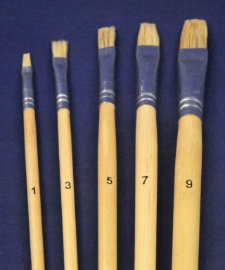 ZESTAW 5 szt PĘDZLI OLEJNYCH PŁASKICH PRECYZYJNYCH