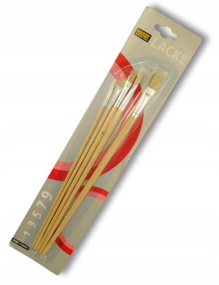 ZESTAW 5 szt PĘDZLI OLEJNYCH PŁASKICH PRECYZYJNYCH