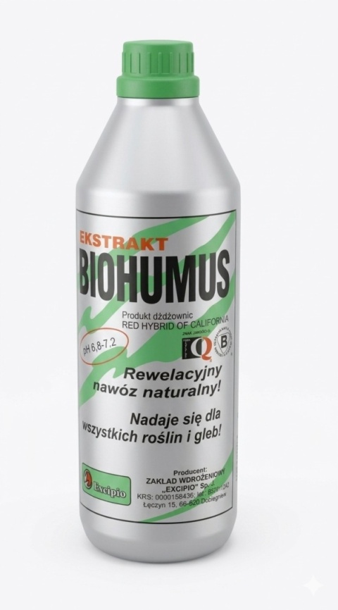 Biohumus Czysty 1L Naturalny Nawóz Organiczny Do Warzyw Kwiatów EXCIPIO