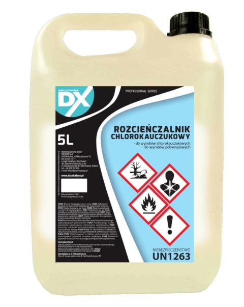 DX Rozpuszczalnik chlorokauczukowy 5L farby lakiery czyszczenie narzędzi