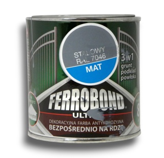 Farba antykorozyjna na rdzę 3w1 Ferrobond Ultra 0,25L RAL7046 STALOWY mat