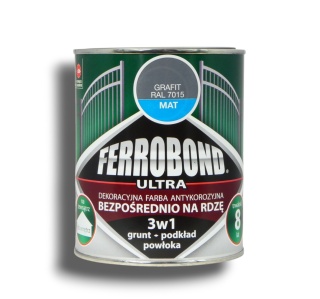Farba antykorozyjna na rdzę 3w1 Ferrobond Ultra 0,7 L RAL7015 GRAFIT mat