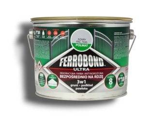 Farba antykorozyjna na rdzę 3w1 Ferrobond Ultra RAL7035 SZARY półmat 2,5L