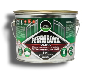 Farba antykorozyjna na rdzę 3w1 Ferrobond Ultra RAL9005 CZARNY półmat 2,5L