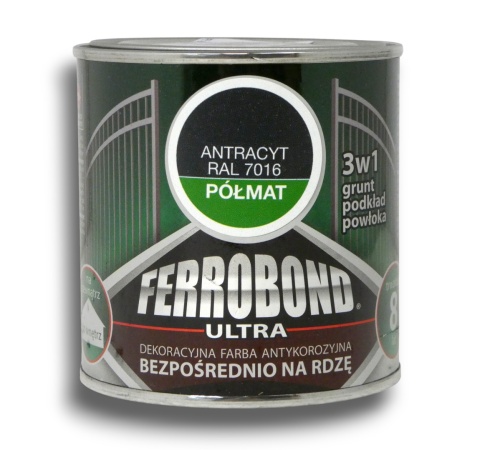 Farba antykorozyjna na rdzę Ferrobond Ultra 0,25L RAL7016 ANTRACYT półmat