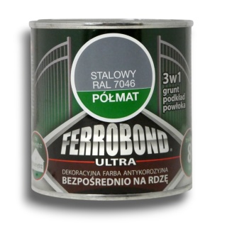 Farba antykorozyjna na rdzę Ferrobond Ultra 0,25L RAL7046 STALOWY półmatowy