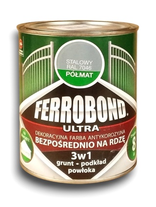 Farba antykorozyjna na rdzę Ferrobond Ultra 0,7 L RAL7046 STALOWY półmat