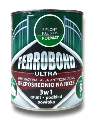 Farba antykorozyjna na rdzę Ferrobond Ultra 0,7L RAL6005 ZIELONY półmat