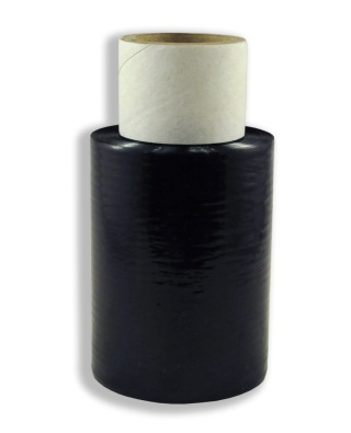 Folia stretch mini-rap 0,25 kg 10 cm 23 mic czarna - tuleja 14 cm do pakowania ręcznego