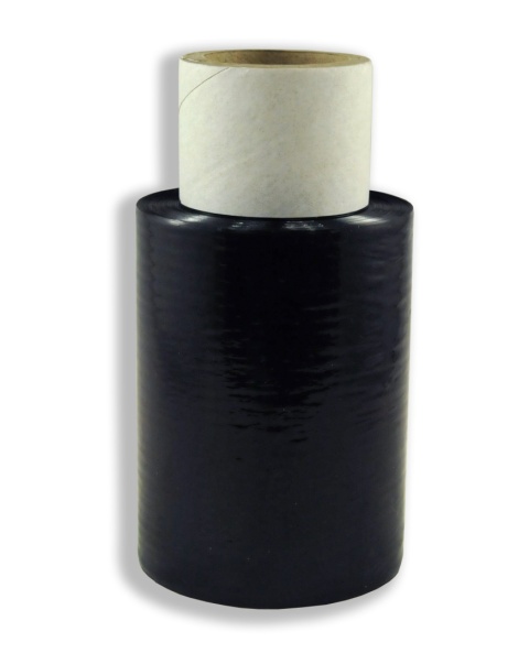 Folia stretch mini-rap 0,25 kg 10 cm 23 mic czarna - tuleja 14 cm do pakowania ręcznego