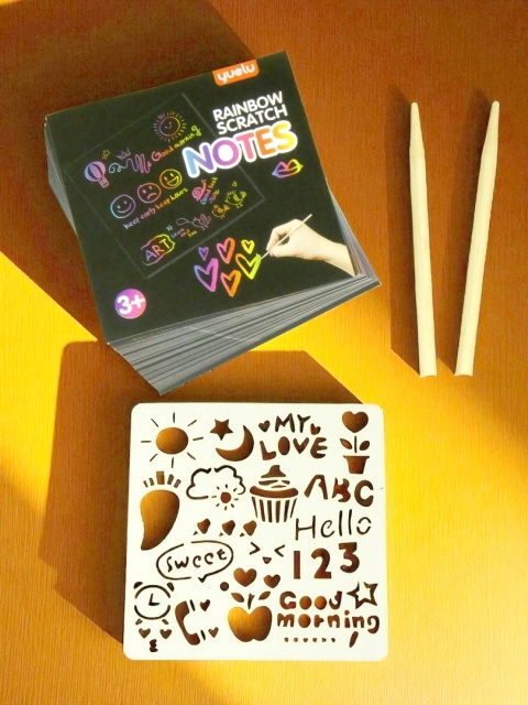 Magiczne karteczki do zdrapywania patyczki szablony Rainbow Scratch Notes