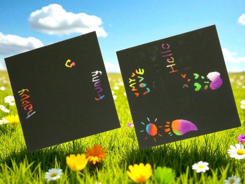 Magiczne karteczki do zdrapywania patyczki szablony Rainbow Scratch Notes