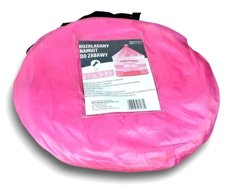 Namiot rozkładany do zabawy dla dzieci wys 135cm szer 105cm różowy