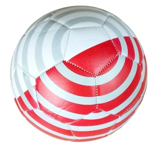 Piłka do gry w piłkę nożną Polska średnica 21cm szyta biało-szaro-czerwona