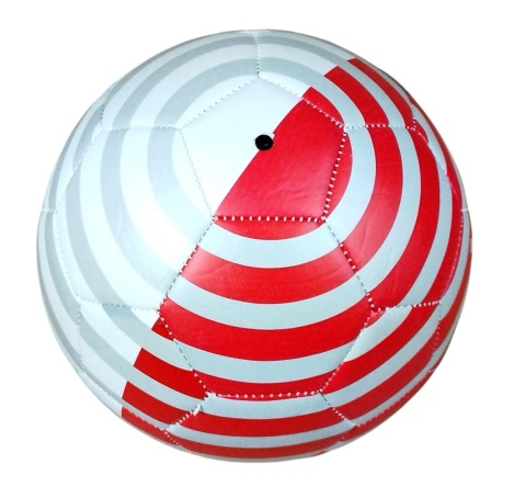 Piłka do gry w piłkę nożną Polska średnica 21cm szyta biało-szaro-czerwona