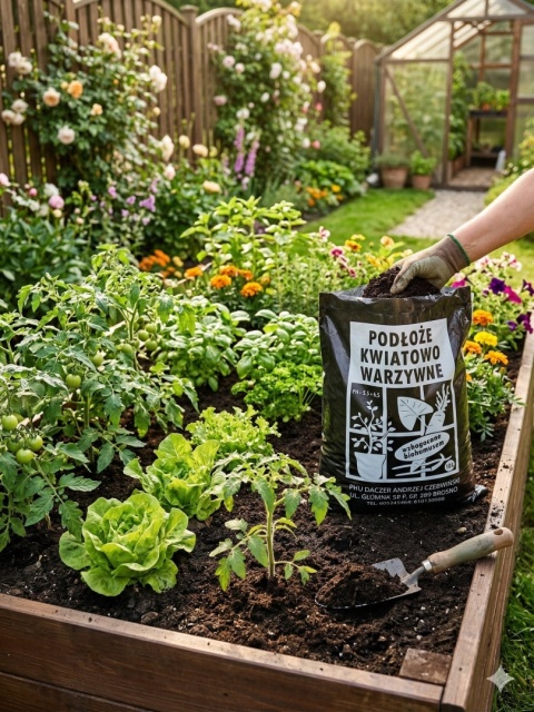 Podłoże Kwiatowo Warzywne 4L Ziemia do Roślin i Warzyw z Biohumusem