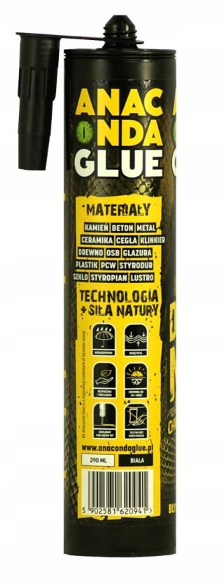 SUPERMOCNY BŁYSKAWICZNY KLEJ ANACONDA 290ml BIAŁY