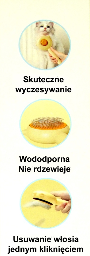 SZCZOTKA SAMOCZYSZCZĄCA DLA PSA KOTA Wyczesywanie SIERŚCI 20×9cm