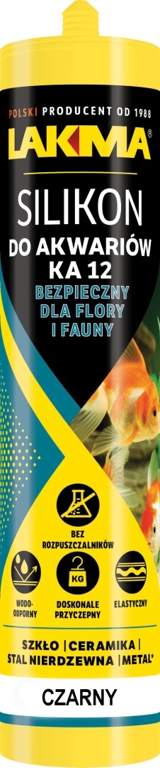 Silikon do akwariów terrariów gablot Lakma CZARNY 280 ml bezpieczny dla ryb