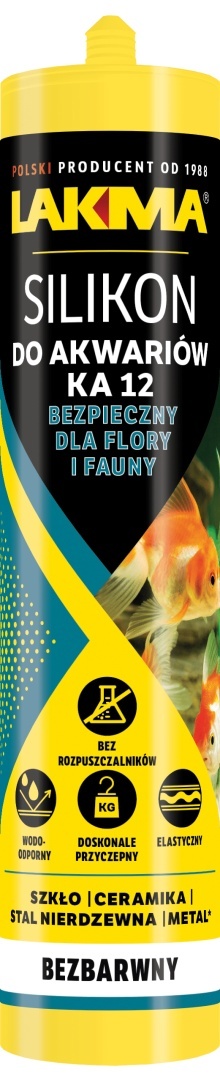 Silikon do szkła akwariów gablot Lakma bezbarwny 280ml bezpieczny dla ryb