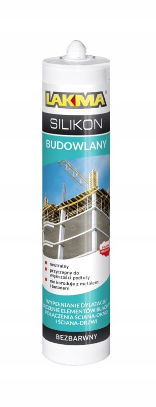Silikon neutralny budowlany Lakma N biały 280 ml