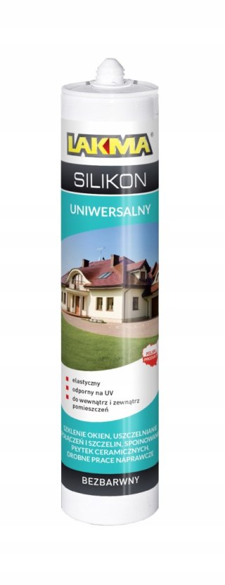Silikon uniwersalny octowy Lakma biały 280 ml